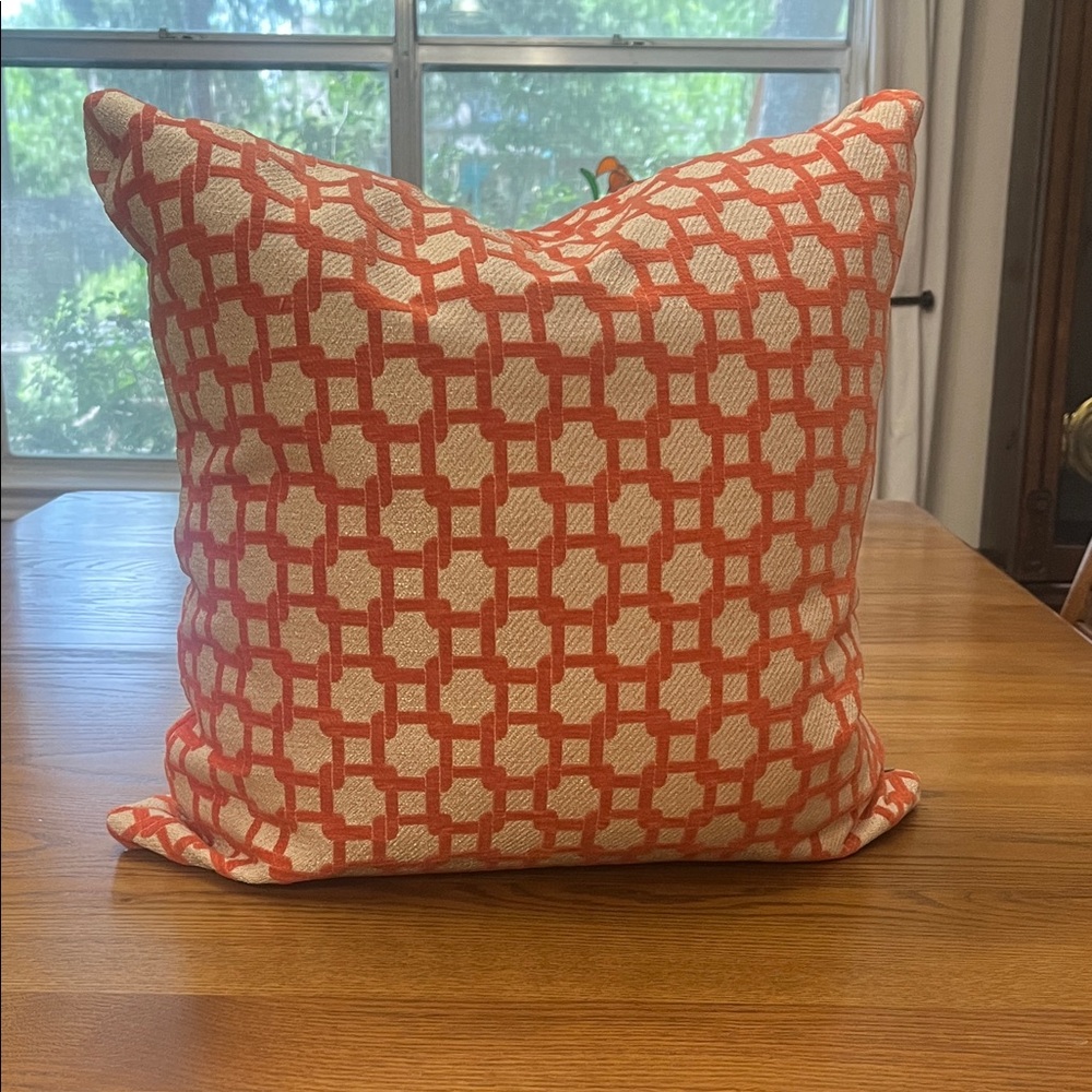 Vintage Down Decorative Geometric Orange Throw Pillow